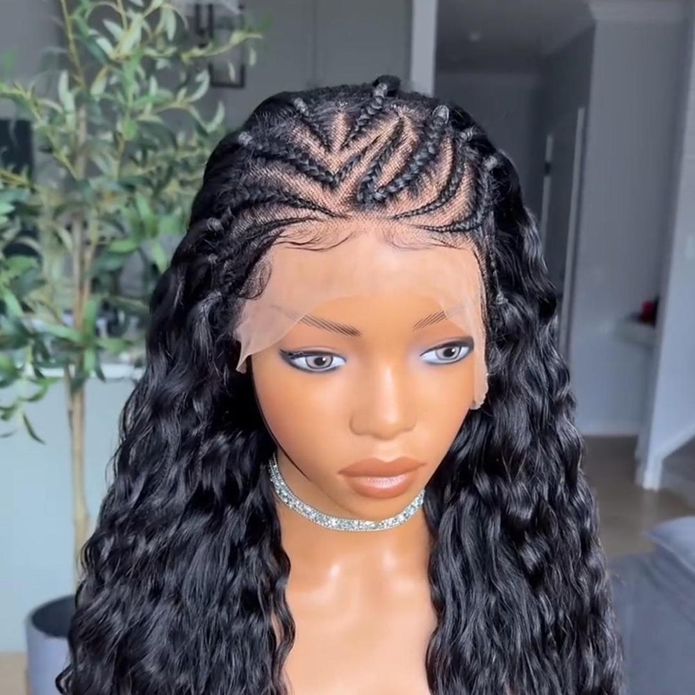 Full Lace Fulani Hybrid Braids With Baby Hair Invisi Drawstring Wig