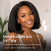 Kinky Straight Bob Half Wig Glueless Flexi-Fit Drawstring Wig