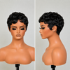 Vogue Full Lace Short Water Wave Pixie Wig with Bangs