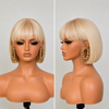 Y2K Ice 613 Blonde Sleek Pixie Straight Bob Wig with Wispy Bangs