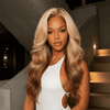 90s Ombre Blonde Copper Layered Body Wave 13x4 Lace Wig with Side Part