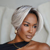 Platinum Blonde Hair With Dark Root Short Pixie Cut Glueless Wig
