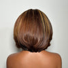 Brown & Honey Blonde Highlights Blowout Layered Bob 7x5 Lace Closure Wig