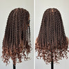 Full Lace Brown Butterfly Braid with Soft Curl Drawstring Wig