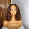 Full Lace Ombre Brown Highlights Knotless Bohemian Braided Curls Invisi Drawstring Wig