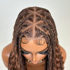 Full Lace Brown Micro Grid Knotless Braids Wig With Invisi Drawstring