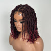 Full Lace Ombre Burgundy Goddess Locs With Drawstring Wig