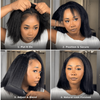 Kinky Straight Bob Half Wig Glueless Flexi-Fit Drawstring Wig