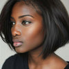 Chic Natural Black Layered Cut Bob Lace Closure Wig