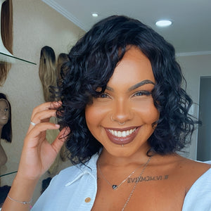 Wet Short Water Wave Bob 13×4 Lace Front Wig