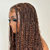 Full Lace Brown Micro Grid Knotless Braids Wig With Invisi Drawstring