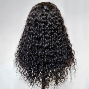
            
                Load image into Gallery viewer, Natural Black Water Wave Human Hair 13x4 Lace Front Wig
            
        