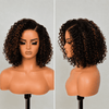 Natural-Looking Short Kinky Curly Bob Side Part lace Front Wig for Summer
