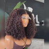 Full Ombre Brown Curly Bob Wig Glueless Human Hair Lace Closure Wigs