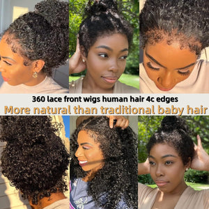 360 Lace Curly Edegs Invisible Strap Curly Wig