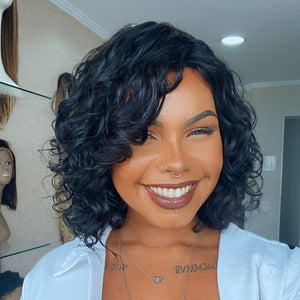 Wet Short Water Wave Bob 13×4 Lace Front Wig