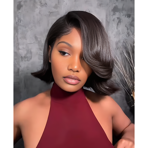 Short Body Wave Layered Cut 13×4 Lace Frontal Bob Wig