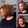 Ombre Brown Free Parting Silky Straight Bob Lace Frontal Wig