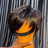 Short Pixie Cut With Bangs Glueless Human Hair Wig