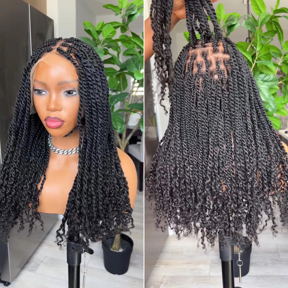 Full Lace Kinky Twist Wig With Invisi Drawstring