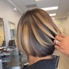Blonde Highlight With Brown Root Bob Silky Straight Wig