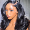 Natural Black Body Wave 13×4 Lace Frontal Human Hair Wig
