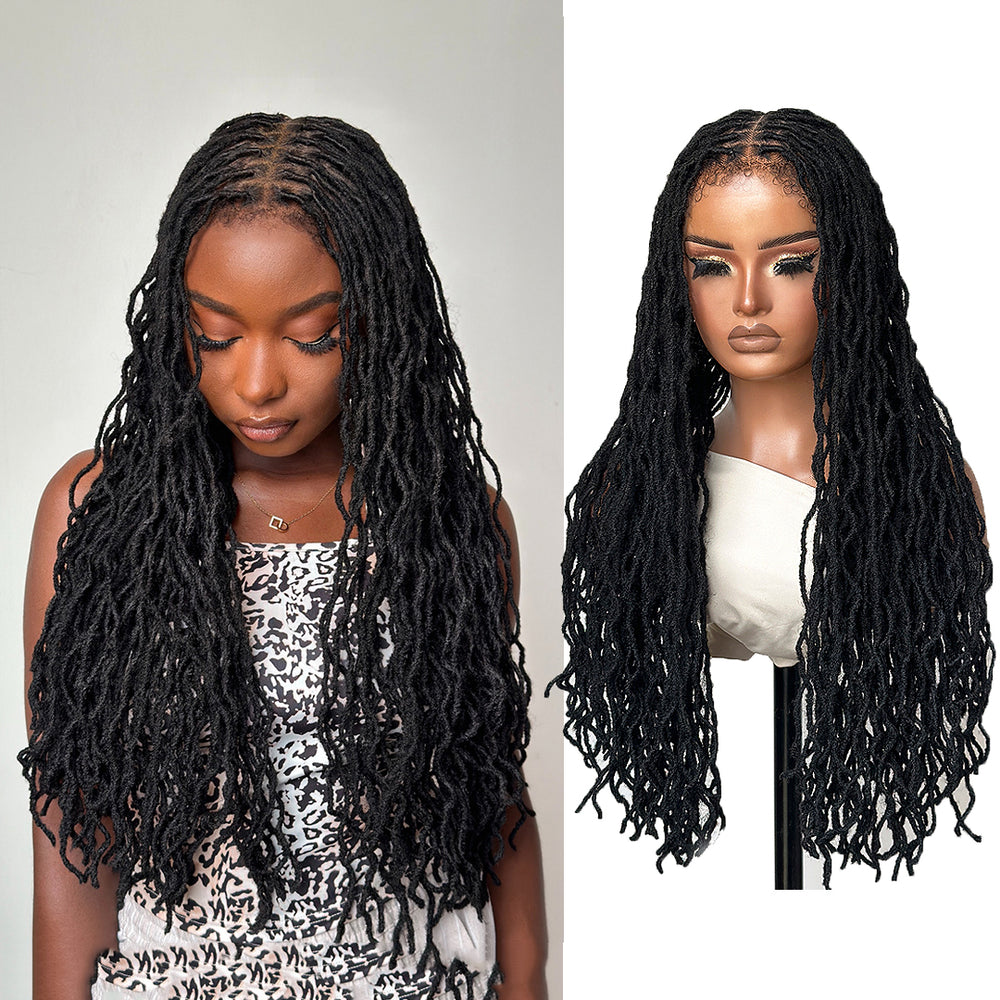 Full Lace Knotless Micro Sisterlocs Braids Bohemian Invisi Drawstring Wig