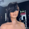 Natural Realistic Side-Parted Bangs 13x4 Lace Frontal Human Hair Wig