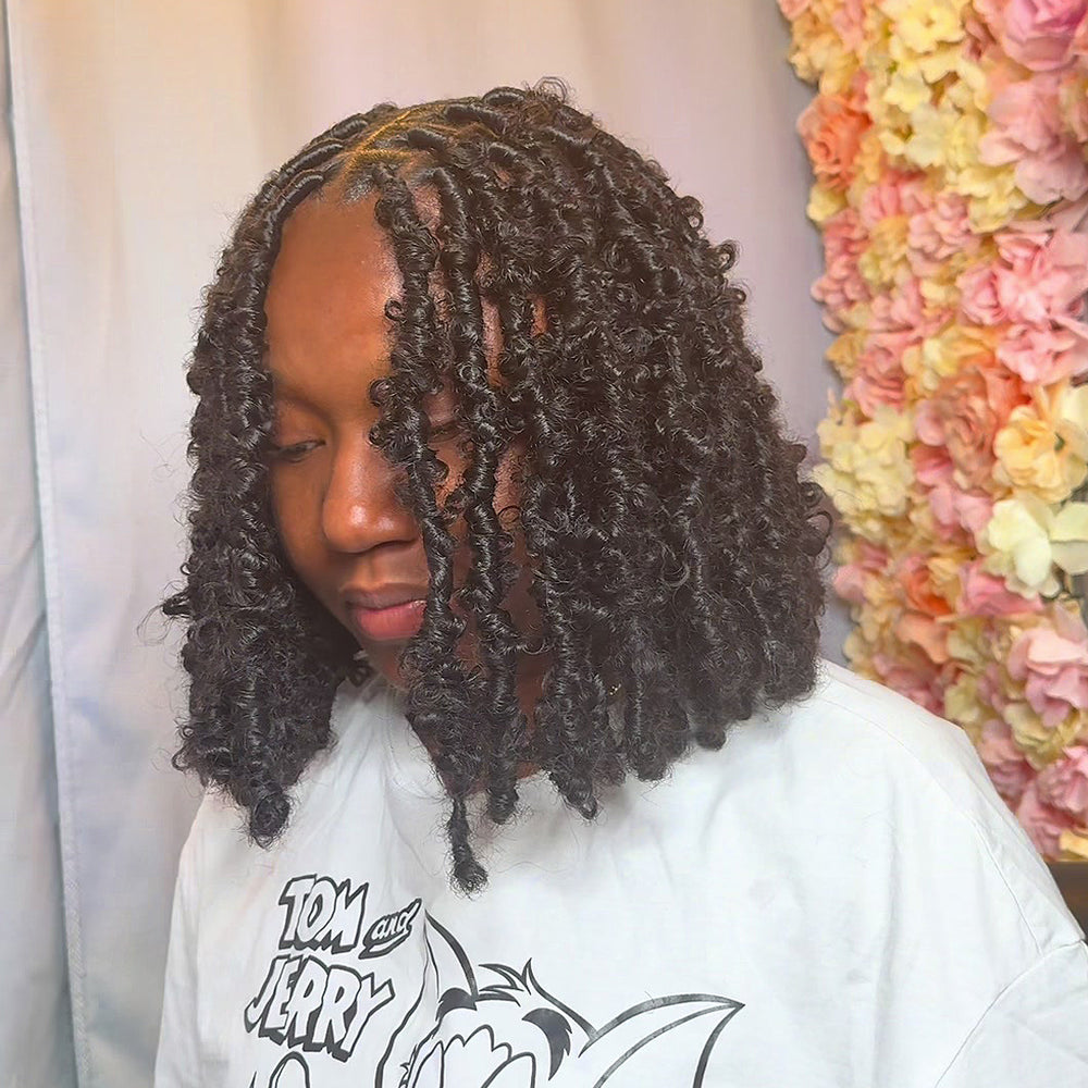 Full Lace Butterfly Locs Short Wig With Invisi Drawstring