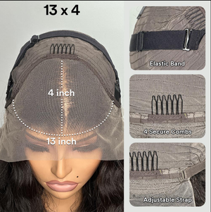 613 Blonde Highlight With Brown Layered Wave Bob 13×4 Lace Frontal Wig