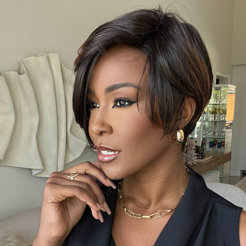 Boss Lady Brown Highlights Layered Pixie Cuts  13x4 Lace Front Wig