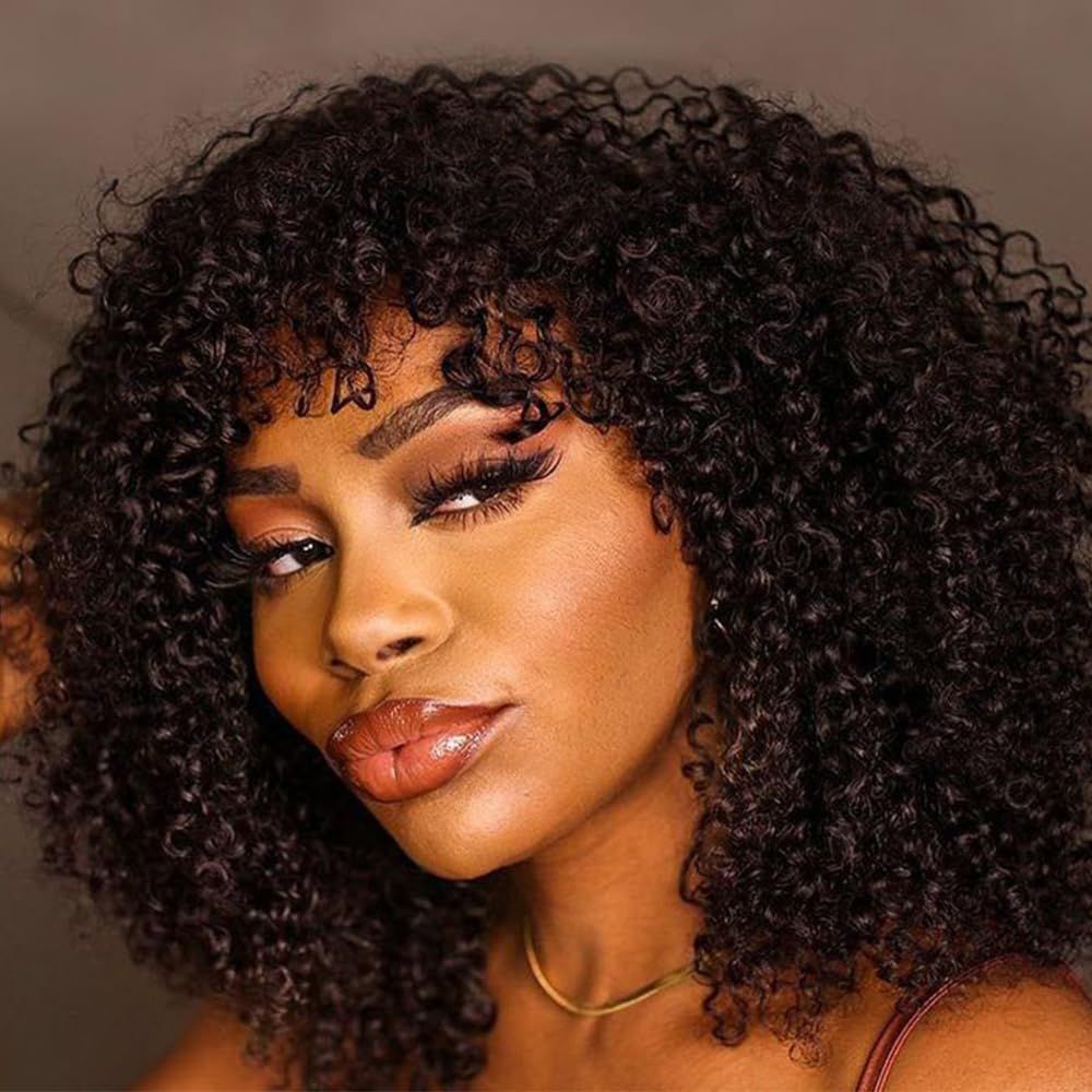 Minimalist Wear & Go Glueless Kinky Curly Wig With Bangs