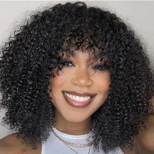 Minimalist Wear & Go Glueless Kinky Curly Wig With Bangs