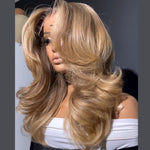 Ombre Blonde Body Wave Layered Cut 13x4 Lace Front Wig