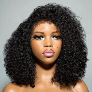 Trendy Curly With Hybrid Hairline  HD Lace Wig