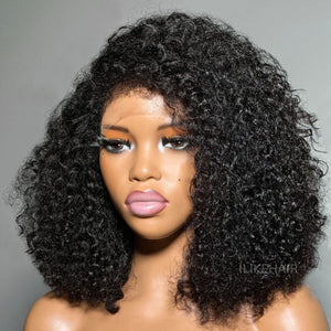 Trendy Curly With Hybrid Hairline  HD Lace Wig