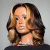 Short Cut Bob Honey Blonde Highlights Lace Wig