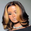 Short Cut Bob Honey Blonde Highlights Lace Wig