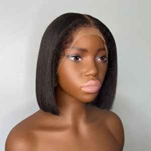 Hybrid Hairline With Silk Straight Bob  HD Lace Ventilated Wig