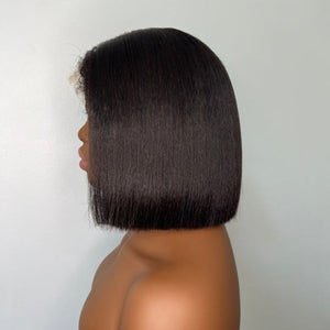 Hybrid Hairline With Silk Straight Bob  HD Lace Ventilated Wig