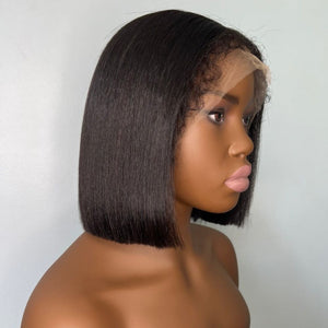 Hybrid Hairline With Silk Straight Bob  HD Lace Ventilated Wig