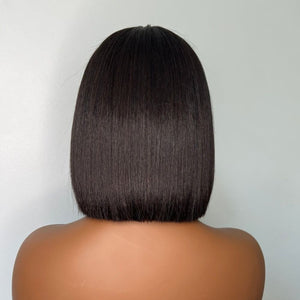 Hybrid Hairline With Silk Straight Bob  HD Lace Ventilated Wig