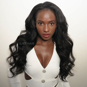 Thin Leave Out Yaki Body Wavy V Part Wig Beginner Friendly