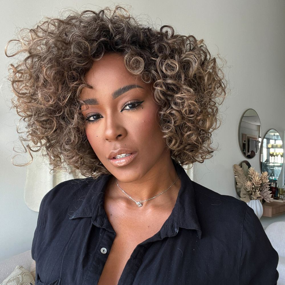 Put on & Go Ombre Light Blonde Short Brazilian Rose Curls Wig