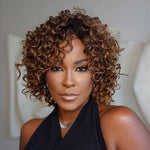 Put On & Go Pixie Curly Ombre Auburn Brown Wig