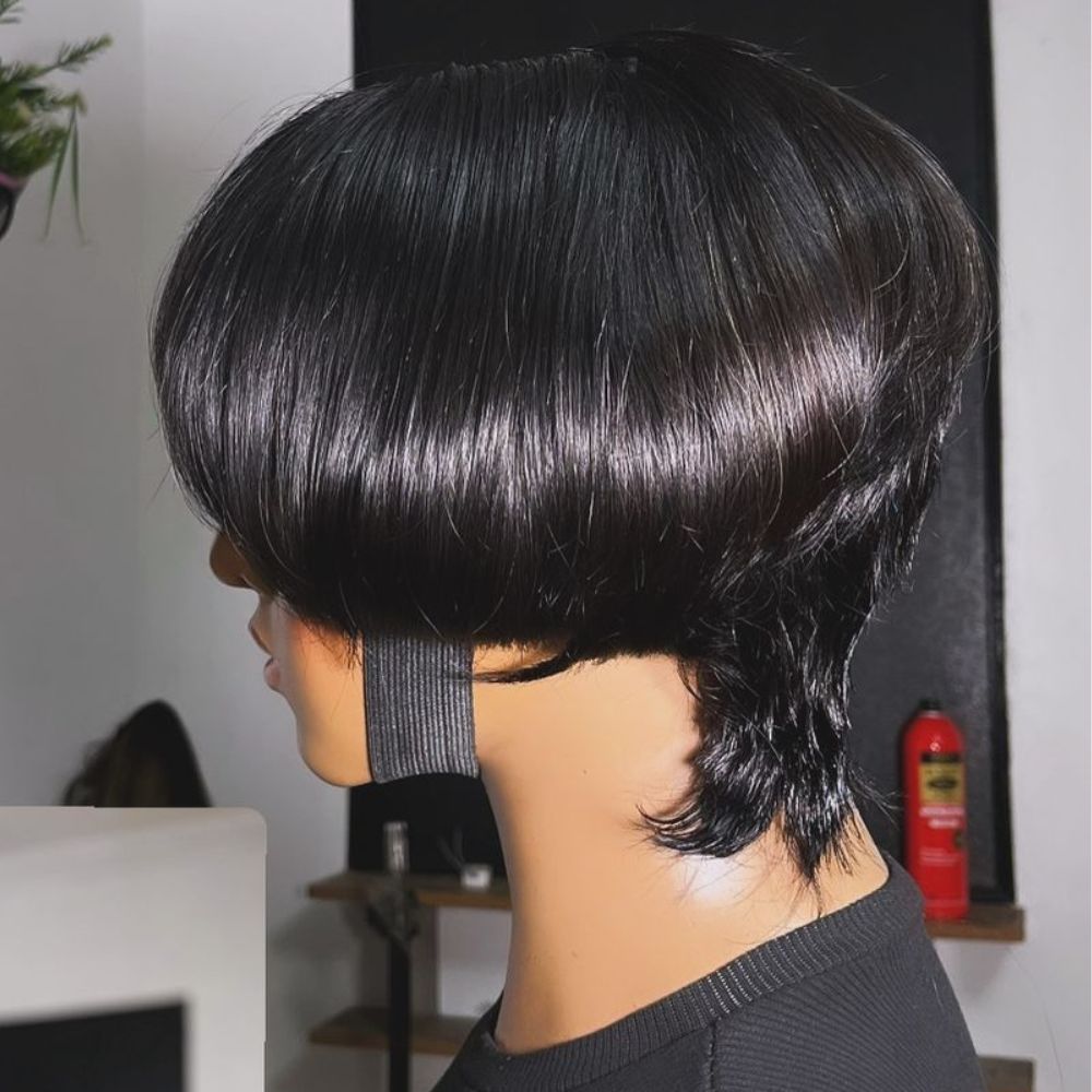 Designer Pixie Cut Lace Wig With Bangs