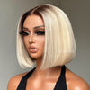 Short Ombre Light Blonde Silky Bob 13x4 Lace Front Wig
