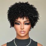 Put On & Go Natural Black Afro Pixie Curly Wig With Bangs