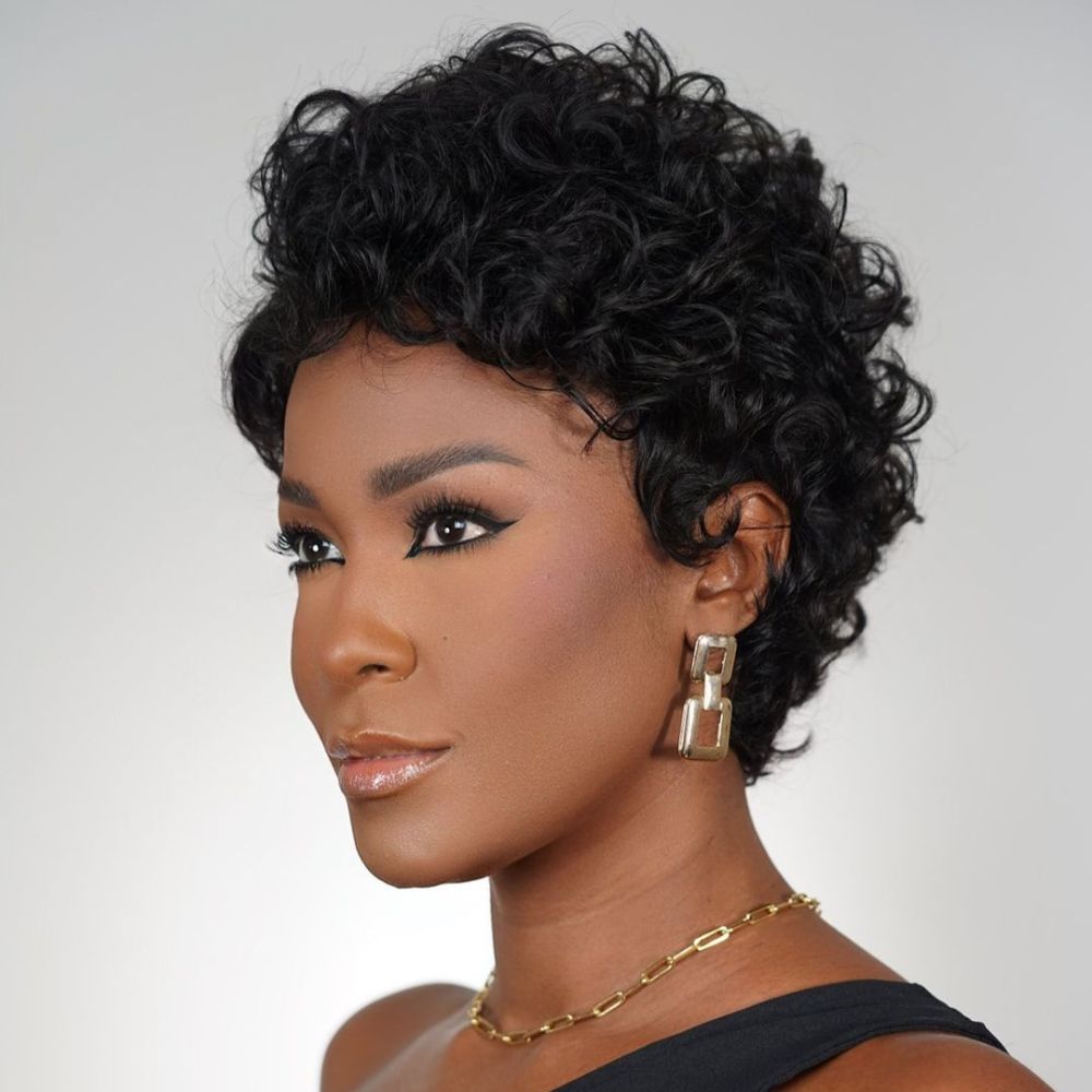 Boss Lady Short Pixie Cut Curly 13x2 Lace Front Wig