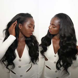 Thin Leave Out Yaki Body Wavy V Part Wig Beginner Friendly